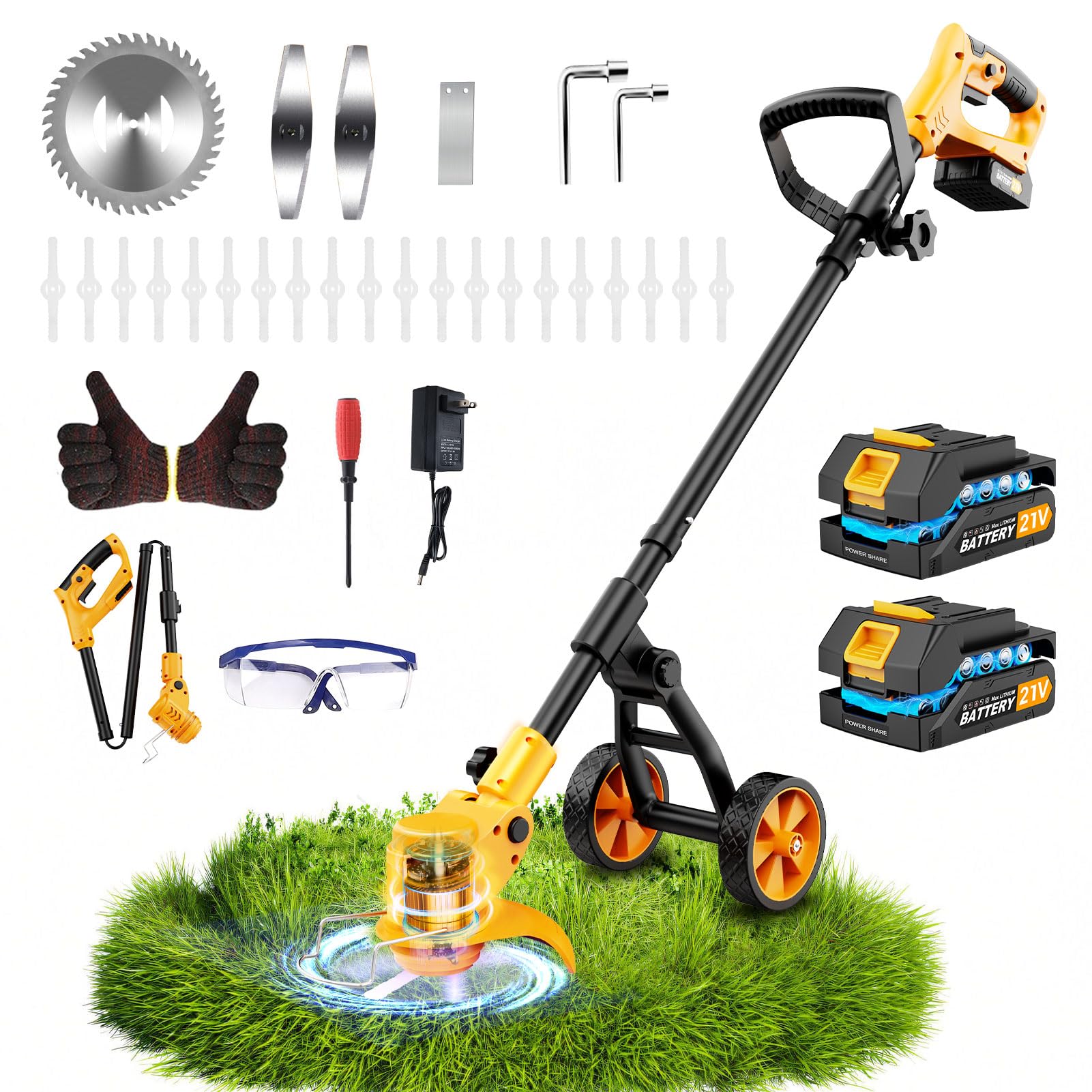 Lazenry 6000mAh 4-in-1 Brush Cutter