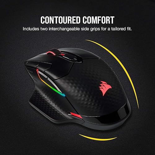 Miniatura 6 de Corsair Dark Core RGB Pro, mouse inalámbrico FPSMOBA para juegos con tecnología SLIPSTREAM, negro, LED RGB retroiluminado, 18000 DPI, óptico,
