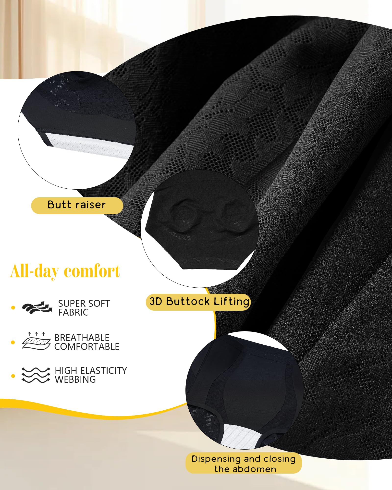 Aijolen Culotte Gainante Femme Ventre Plat Culottes Sculptantes Invisible | Gaine Amincissante Taille Haute, Culotte Dim Femme, Culotte Gainante Post Partum, Invisible Slip sans Couture, Lot de 4 S-XXL