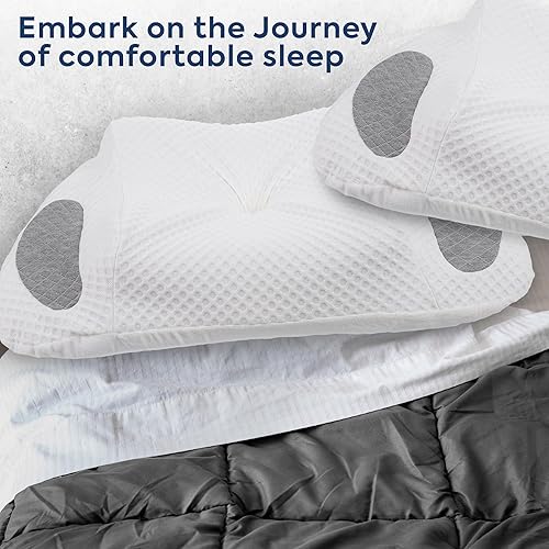 Miniatura 8 de TRANQUILUXE - Almohada cervical para aliviar el dolor de cuello, almohadas ajustables de espuma viscoelástica, soporte ergonómico para cuello y