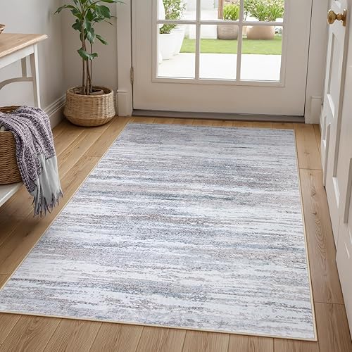 Miniatura 26 de Lahome Alfombra abstracta moderna de 2 x 6 pies, lavable, antideslizante, suave, para lavandería, alfombra ultrafina para dormitorio, baño, pasillo