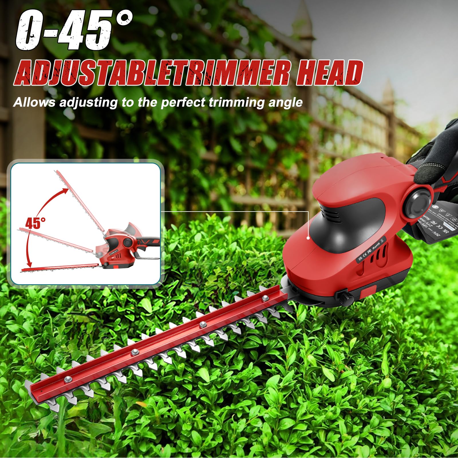 Motosega a batteria, tagliasiepi 3 in 1, compatibile con Milwaukee 18 V, senza batterie