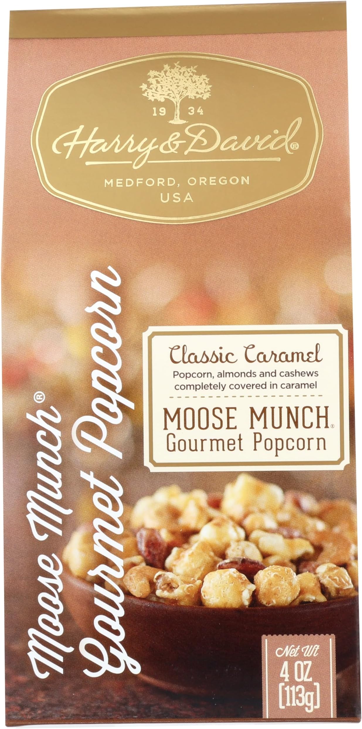 Harry and David Moose Munch Premium Popcorn - Classic Caramel - 4.5 Oz Box