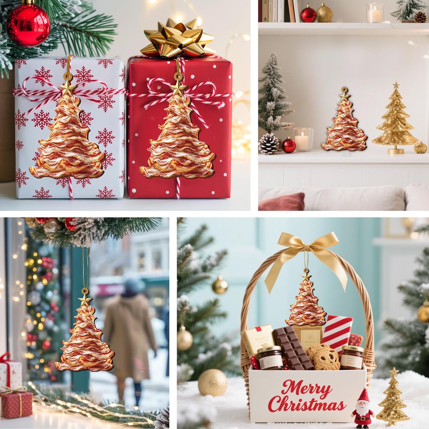 Bacon Foodie Wooden Ornament 2025, Funny Gift Breakfast, Theme BBQ Lover, Tree Christmas Decor for Yard, car, Outdoor or Windows - Image 6