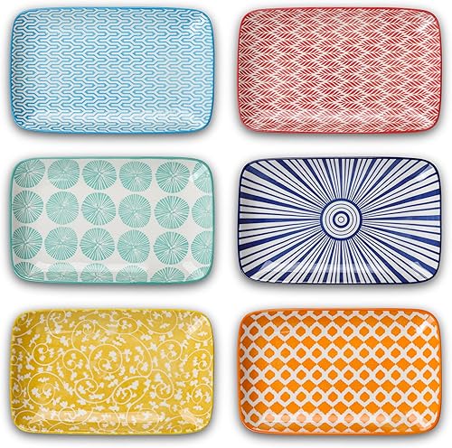 Selamica Platos de ensalada rectangulares grandes de cerámica de 95 pulgadas platos de cena platos de postre de pasta platos y bandejas para