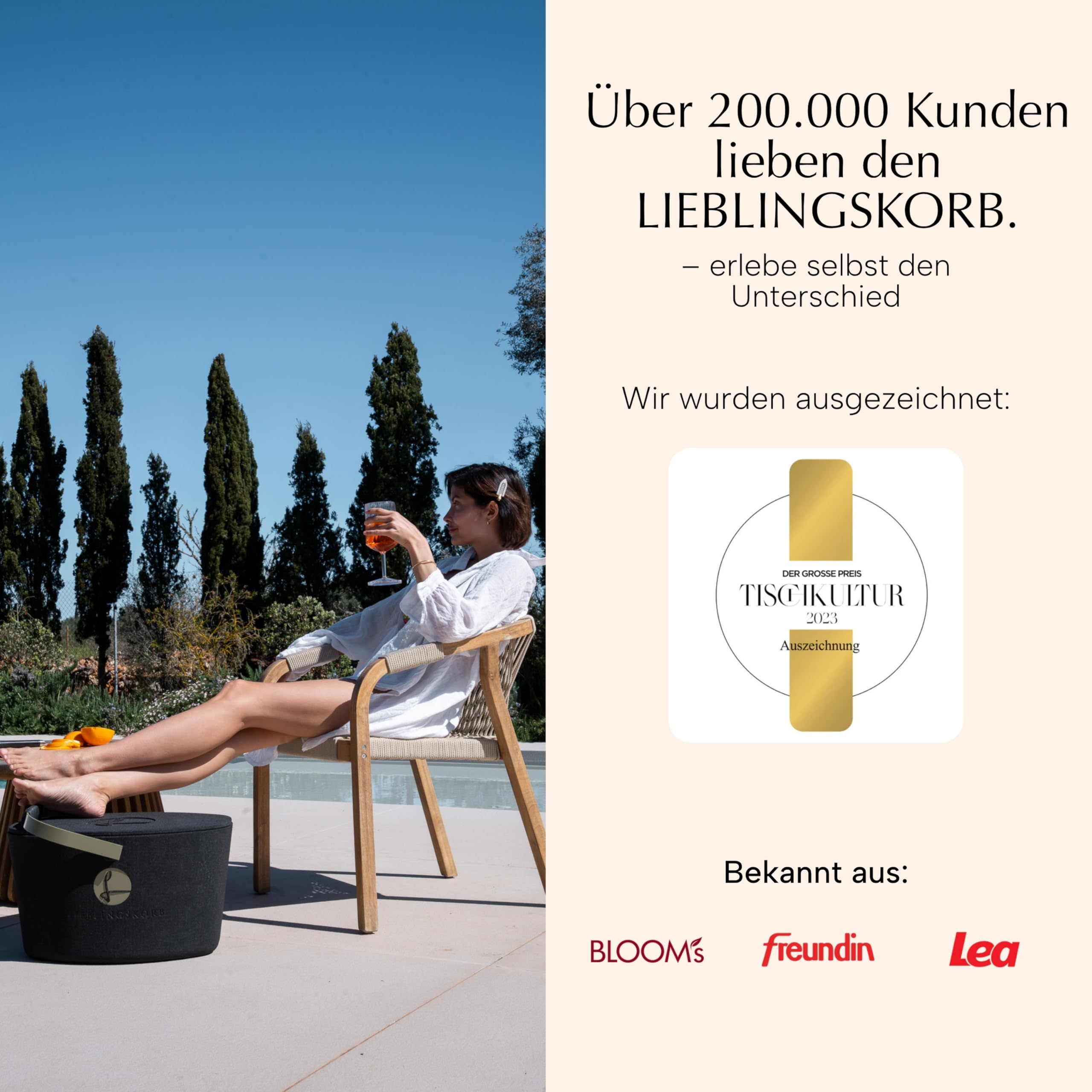 LIEBLINGSKORB Edge Black Champagner inkl. Deckel - ultraleichter, kippsicherer & formstabiler Einkaufskorb - Made in Germany - thermoisolierend & abwaschbar - ideal für Picknick & unterwegs