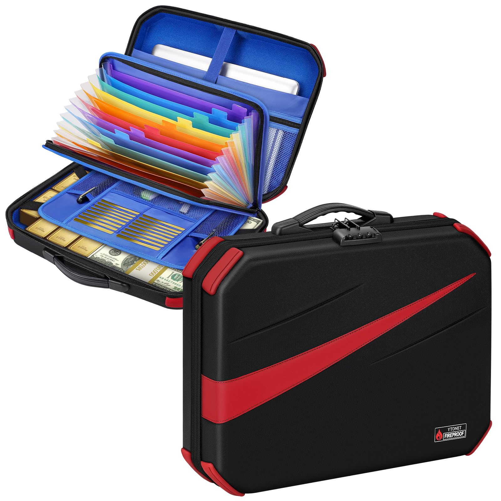 FOLDER FOLDING 未使用 キャンプ 釣り 通勤 通学 レジャー Accordion File Organizer Hard Case Document Box Combination Lock