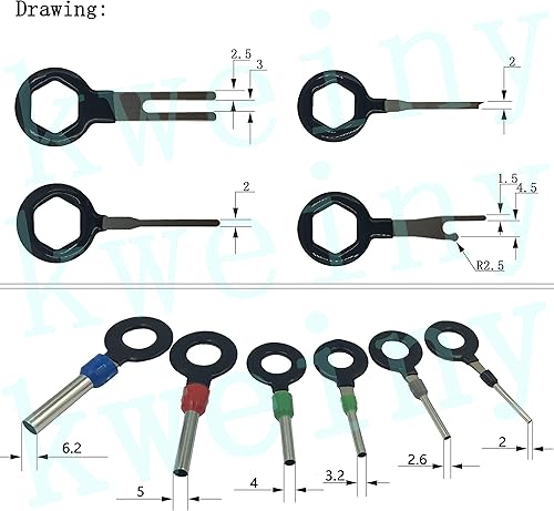 Miniatura 4 de Herramienta de extracción de terminales automáticos Conector de cableado eléctrico Pin de liberación (18 piezas sin duplicado)