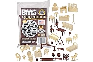 BMC Classic Marx Antique Furniture - 40 Pc Dollhouse Plastic Playset Accessories