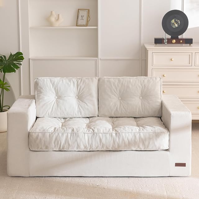 MAXYOYO Tufted Boneless Sofa Couch Loveseat for Small Space