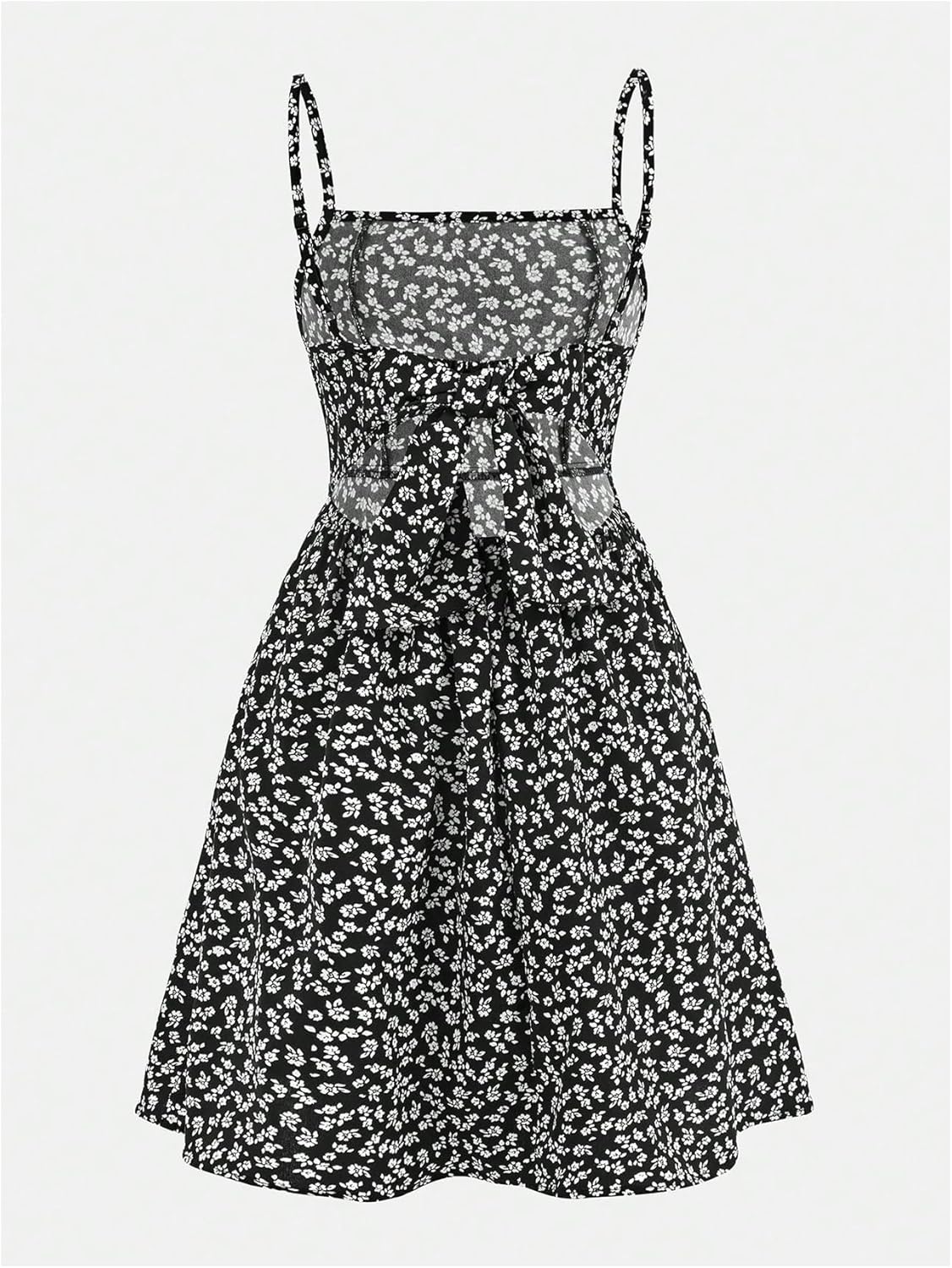 SweatyRocks Girl's Floral A Line Cami Short Dress Sleeveless Spaghetti Strap Sundress - Image 2