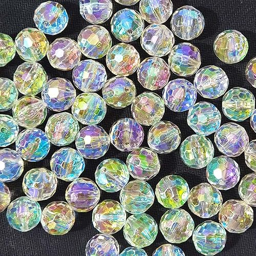 Miniatura 3 de Mixto Lots Brillante AB Color Acrílico Faceted Bead DIY Beading Hairband Pulseras Collar Artesanía Embelishment (Transparente AB)