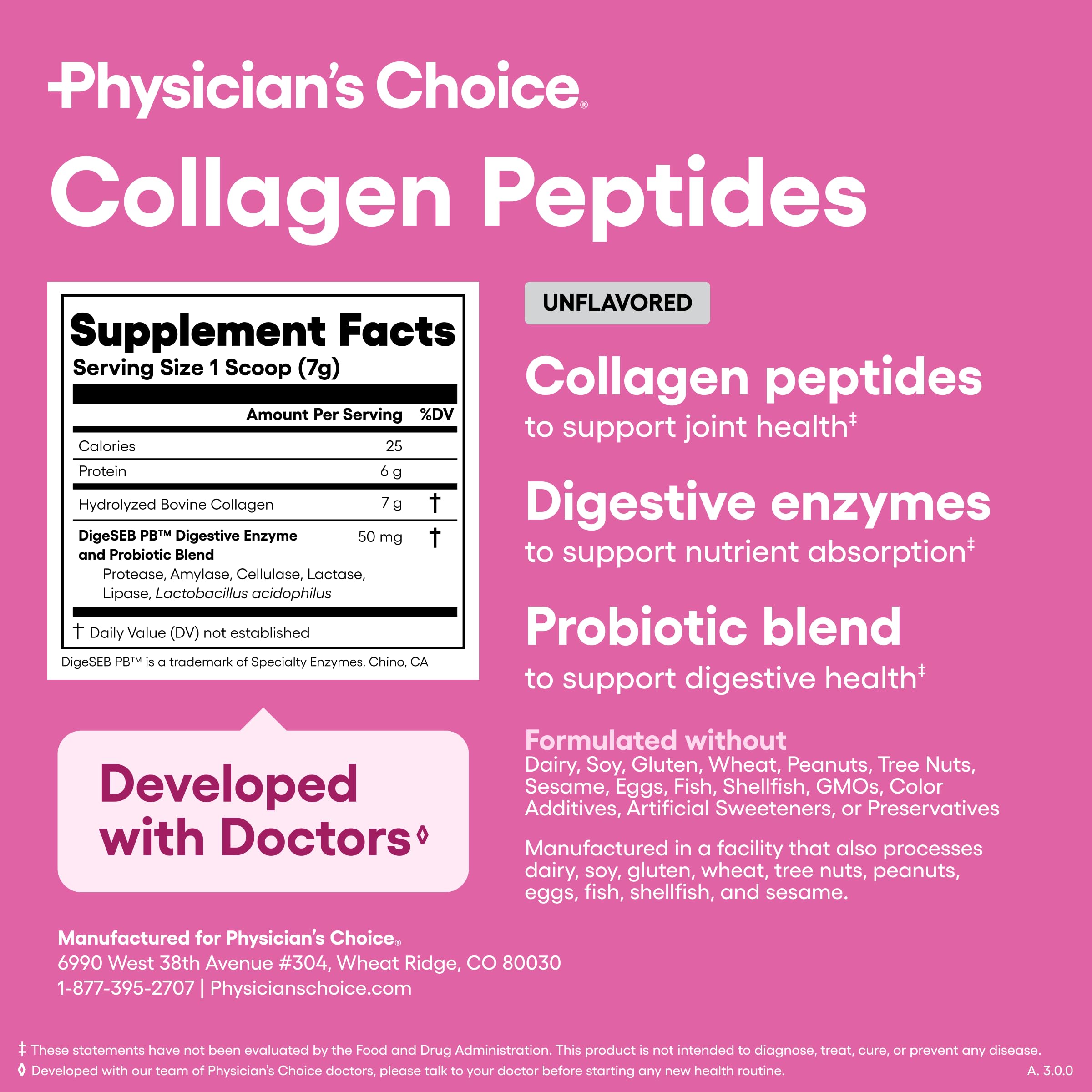 Physician's CHOICE Collagen Peptides Protein Powder, Grass Fed, 35 Servings — Amazon image 6