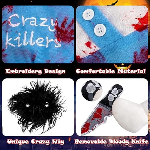 Miniatura 3 de Disfraz de muñeca mortal para perro, lindo disfraz de Halloween para Navidad, disfraz divertido de fiesta para perros pequeños, medianos y grandes