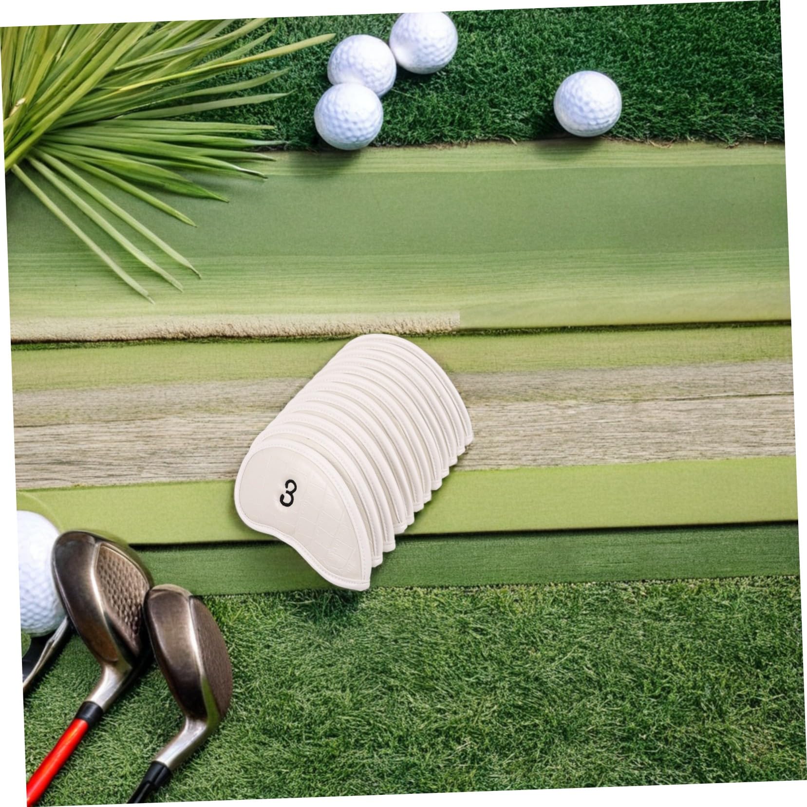 12 Piezas Fundas de Golf para Palos Mallet y Driver de Cubiertas de PVC Resistente al Agua con Textura de Cocodrilo para Protección Completa de Palos de Golf Unisex para Almacenaje