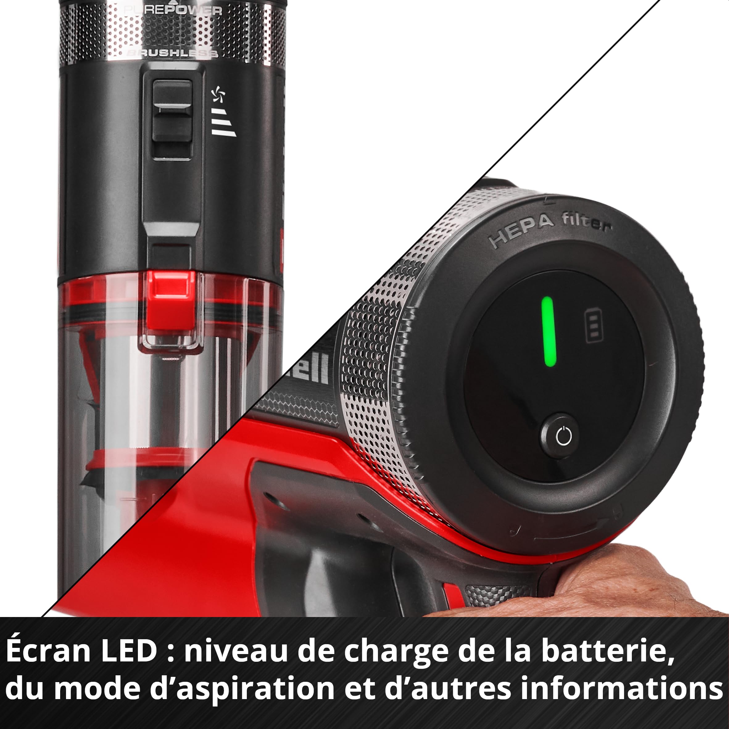 Einhell TE-SV 18/270 Li BL-Solo Aspirateur-balai sans fil 18 V 270 mbar sans charbon sans sac 3 modes de puissance système de filtration triple