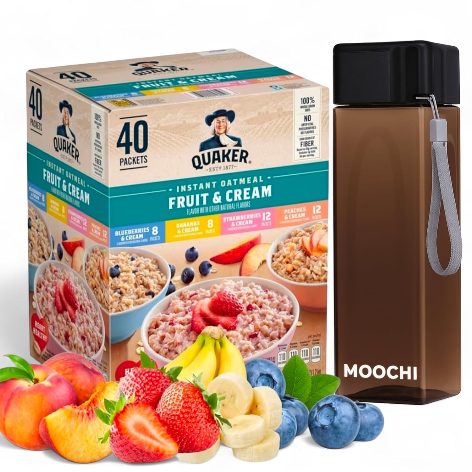 Avena Instantánea Sabor Frutas y Crema - Pack de 40 Porciones Individuales