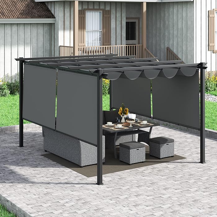 Buy 10x13 Ft Aluminum Outdoor Retractable Pergola with Weather