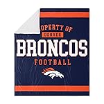 FOCO Denver Broncos NFL Team Property Of Sherpa Fleece Blanket