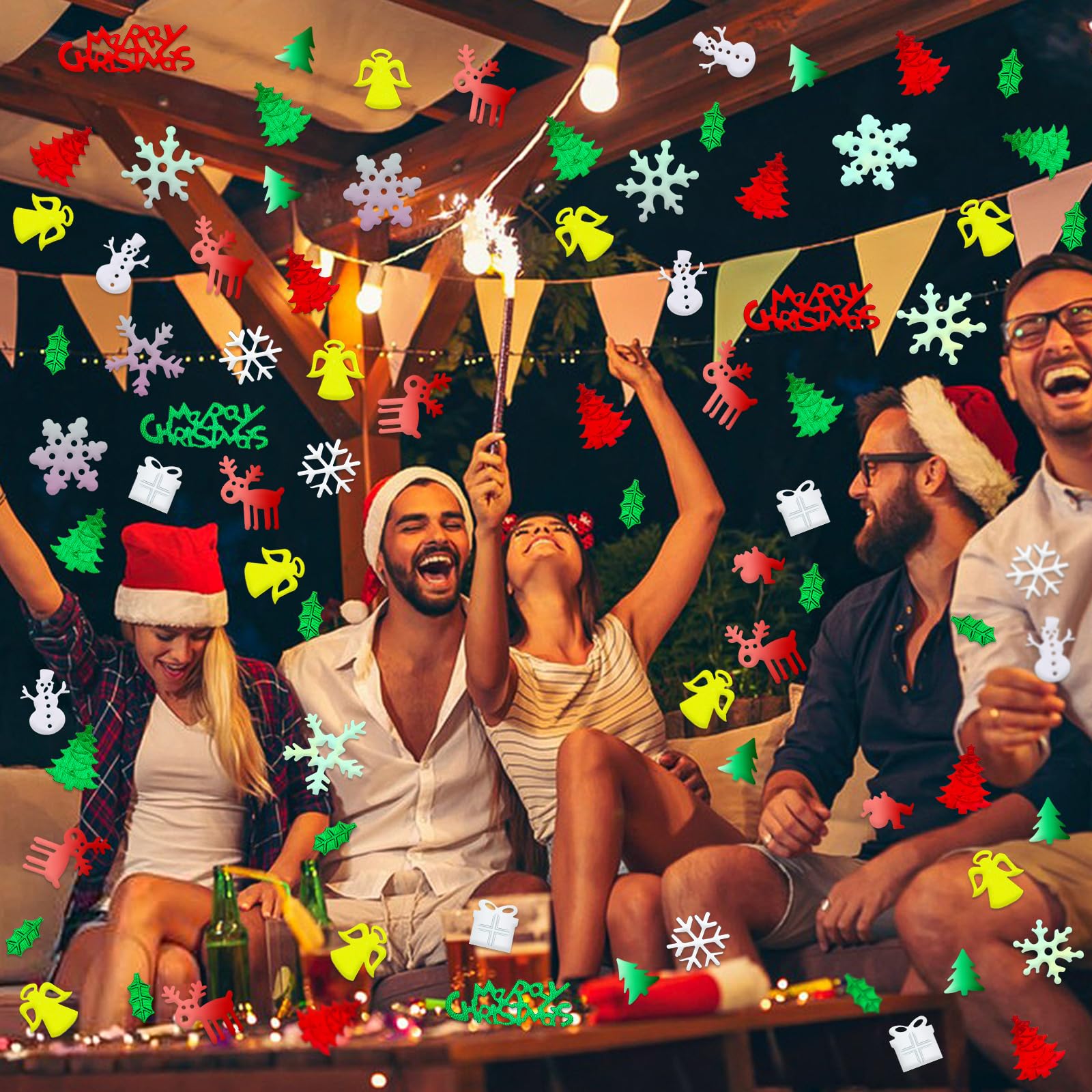 MARFOREVER Christmas Day Confetti Glitter Table Decorations Party Scatter Confetti - Image 3