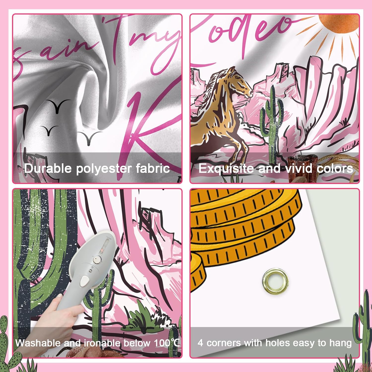 Avezano Western Cowgirl 2nd Birthday Backdrop This Aint My First Rodeo Party Decorations Wild West Second Birthday Background Banner 6 x 3.6 ft - Image 4