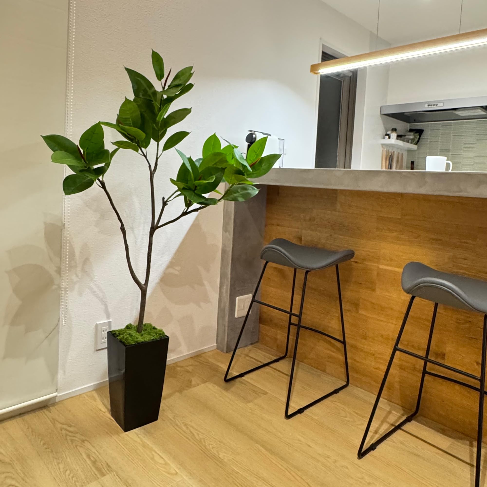 Amazon｜Mr.GARDEN 人工観葉植物 ゴムの木 140cm フェイクグリーン 鉢