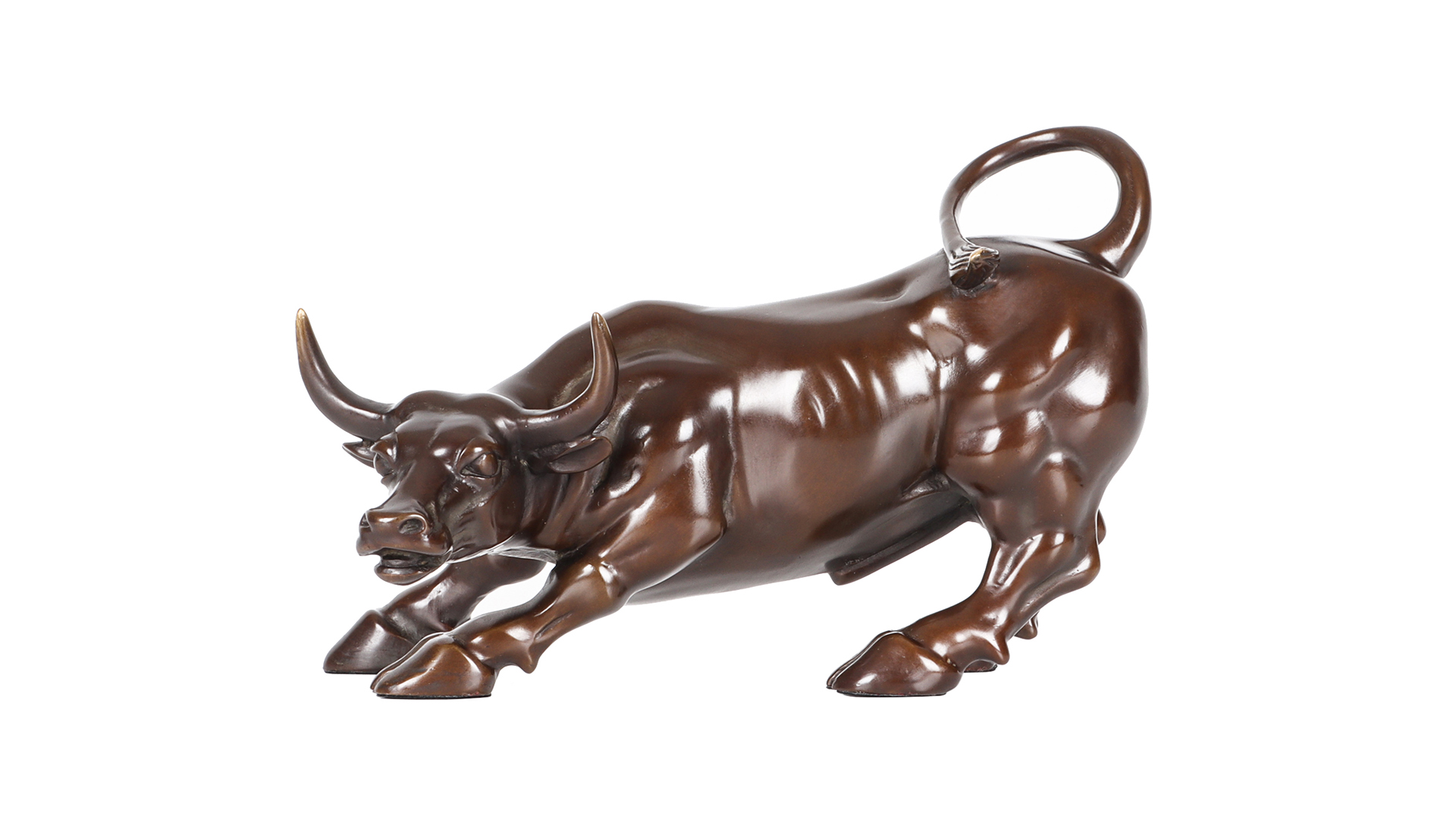 Estatua de Toro de Wall Street de Bronce 7.8 pulgadas miniatura 7