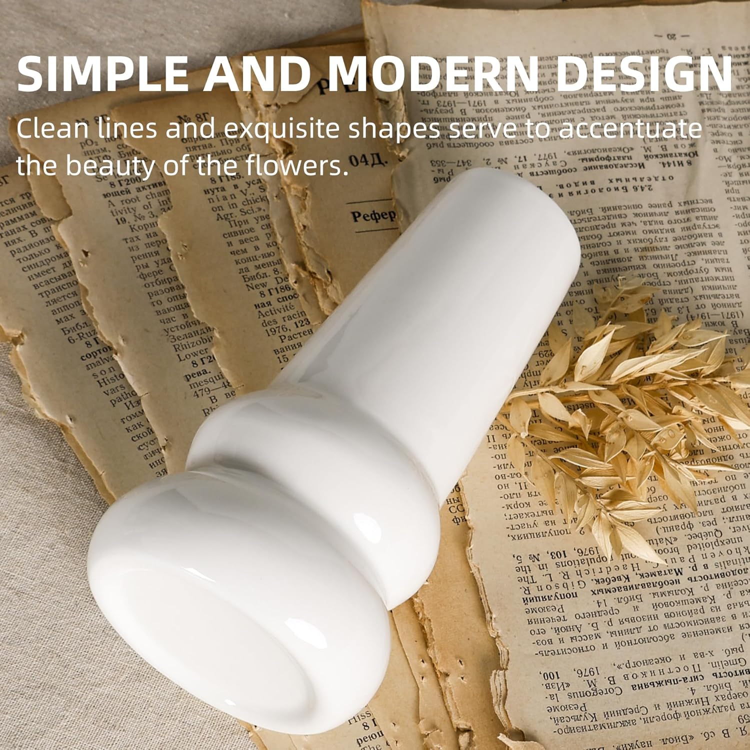 White Small Ceramic Bud Vase for Modern Home Decor, Flower Vase for Centerpieces, Twist Minimalist Style Fit Table, Shelf, Fireplace, Bedroom, Kitchen, Living Room, Office (White, Low Round) - Image 4