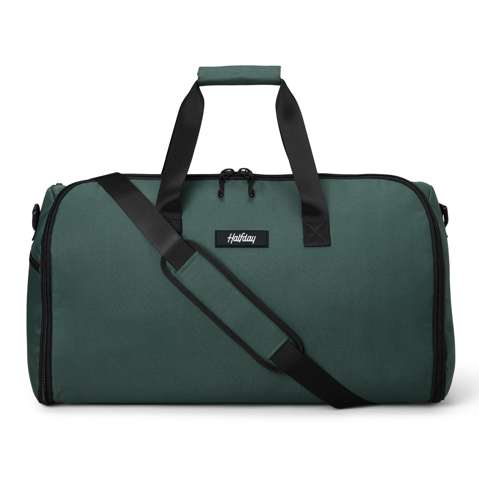 Halfday Convertible 2-in-1 Garment Duffel Weekender Bag 45L | Wrinkle-Free Travel, Hanging Suit Compartment, Shoe Pockets, Trolley Sleeve. Durable &
