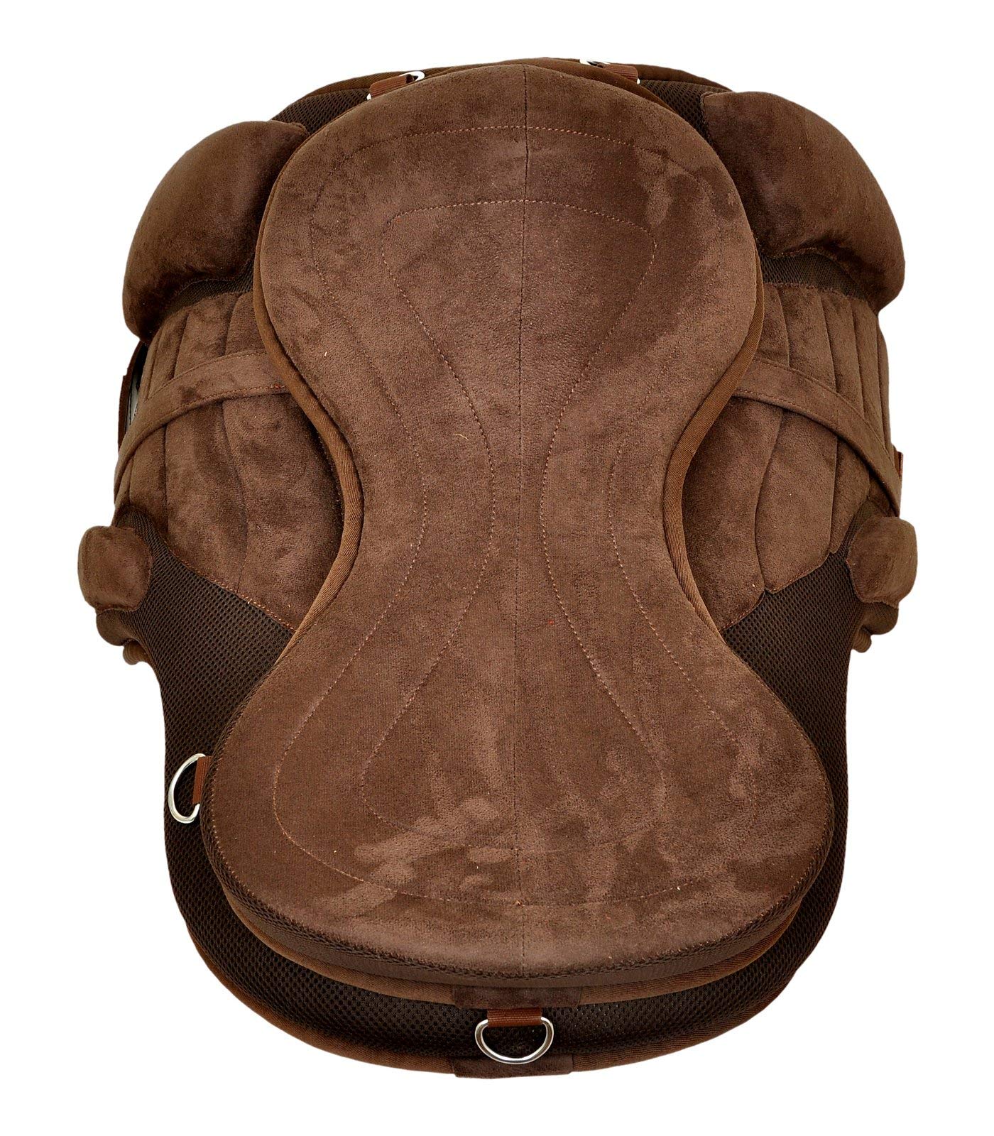 EU Equestrian Universe Freemax Selles de cheval synthétiques sans arbres, sangle assortie et sangles en cuir