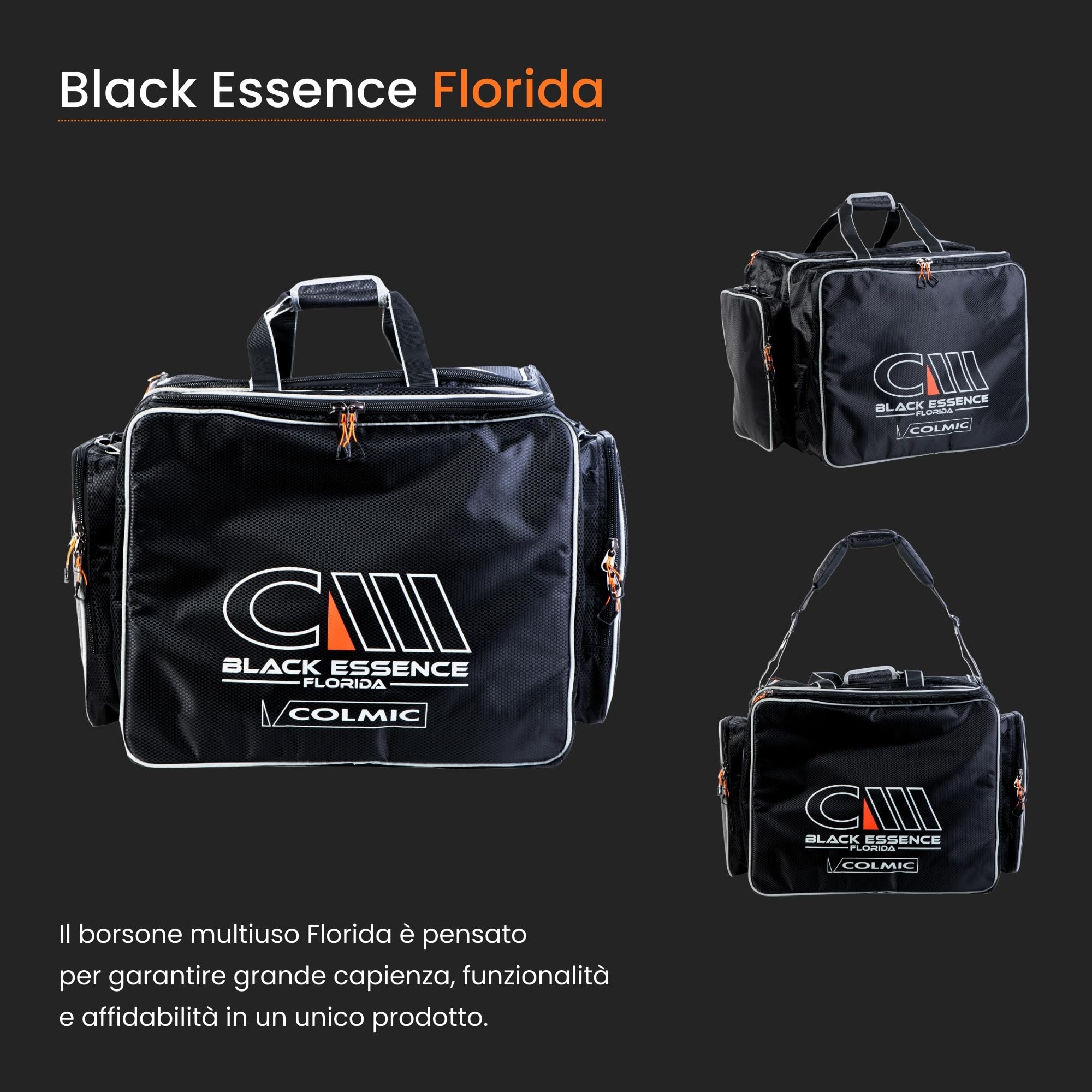 Colmic Black Essence – Equipo técnico de pesca y deporte, tejido de alto rendimiento, múltiples bolsillos, viaje, fitness y piscina