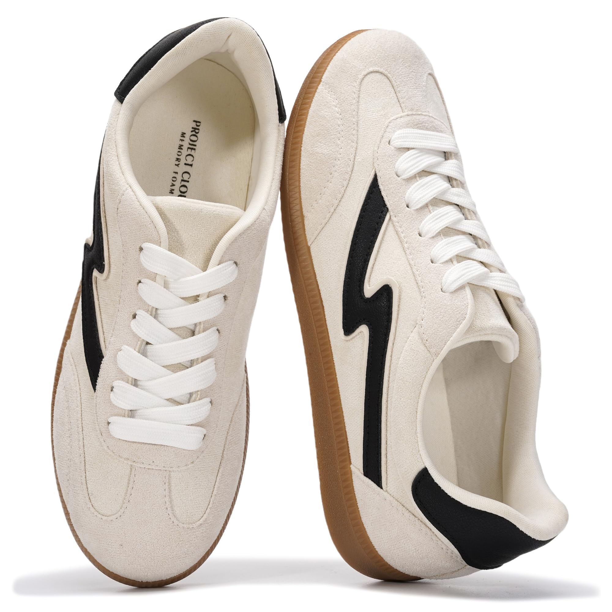 Project Cloud Fashion Sneakers for Women 2026 - Lace-Up Shoes Trendy Women Sneakers with Memory Foam Insole Women's Fashion Sneakers Non-Slip Womens Shoes (Irita, Taupe, 6.5)