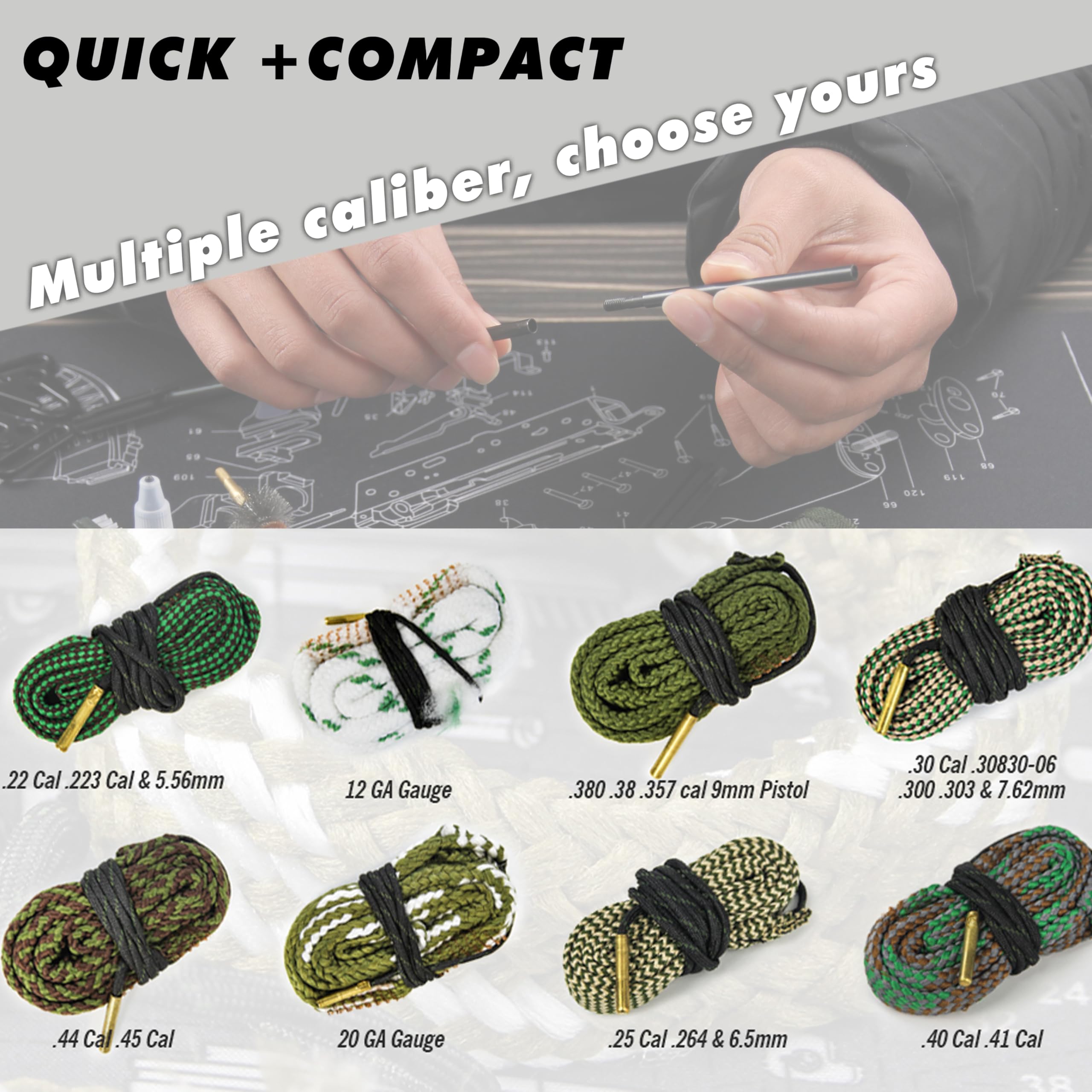 Snake Rifle Rope Cleaner Snapklik.com : Gun Snakes, 2 Pcs Rifle Cleaning Rope Gun Cleaner Brush ...