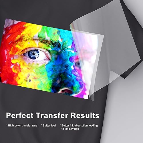 Miniatura 2 de Película de transferencia DTF, 30 hojas, A3 (11.7 x 16.5 pulgadas), película DTF mate de doble cara para impresión directa DYI en camisetas