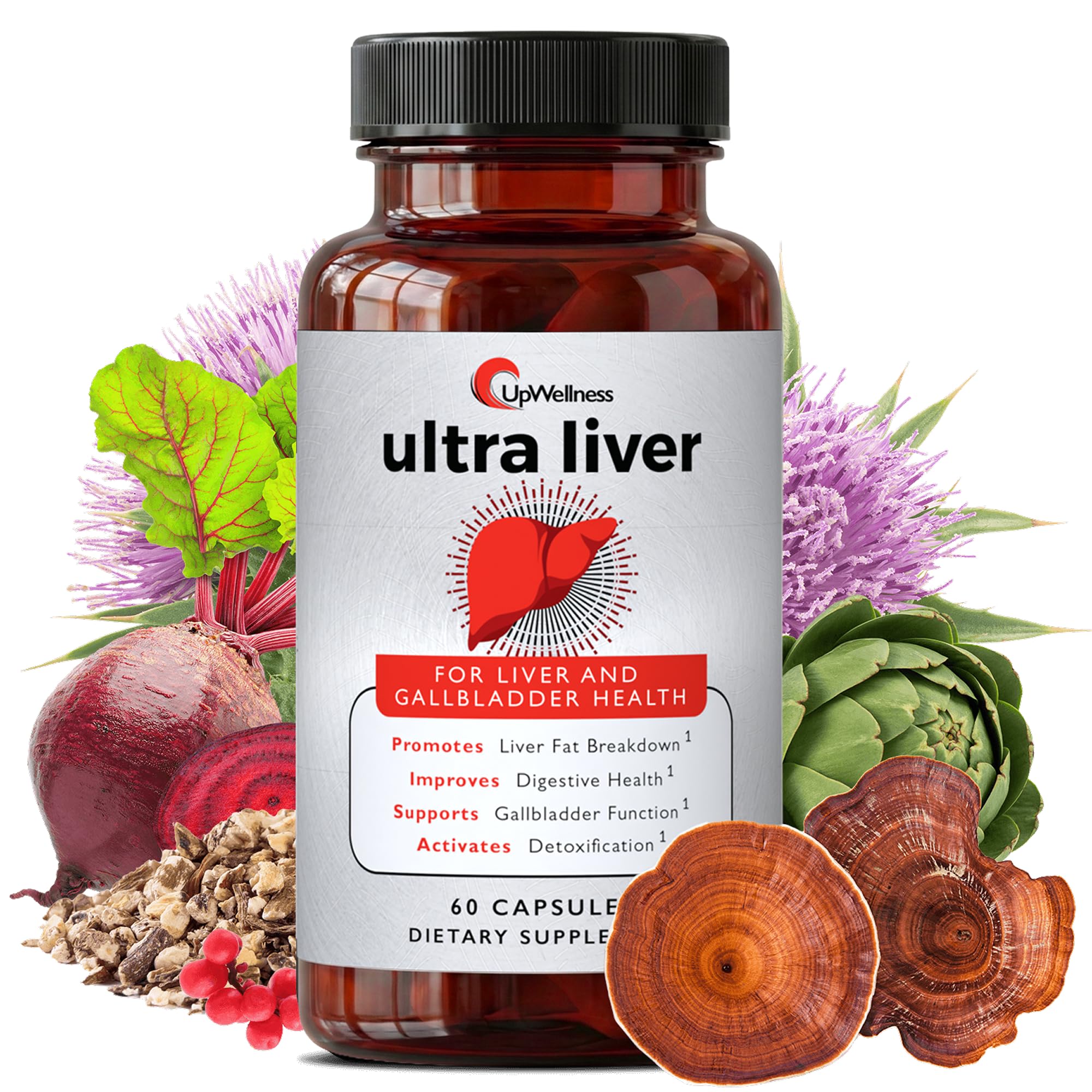 Ultra Liver Supplement for Liver Support and Gallbladder Support - Powered by TMG, NAC Milk Thistle, and More - Liver Cleanse Detox & Repair - 60 Capsules