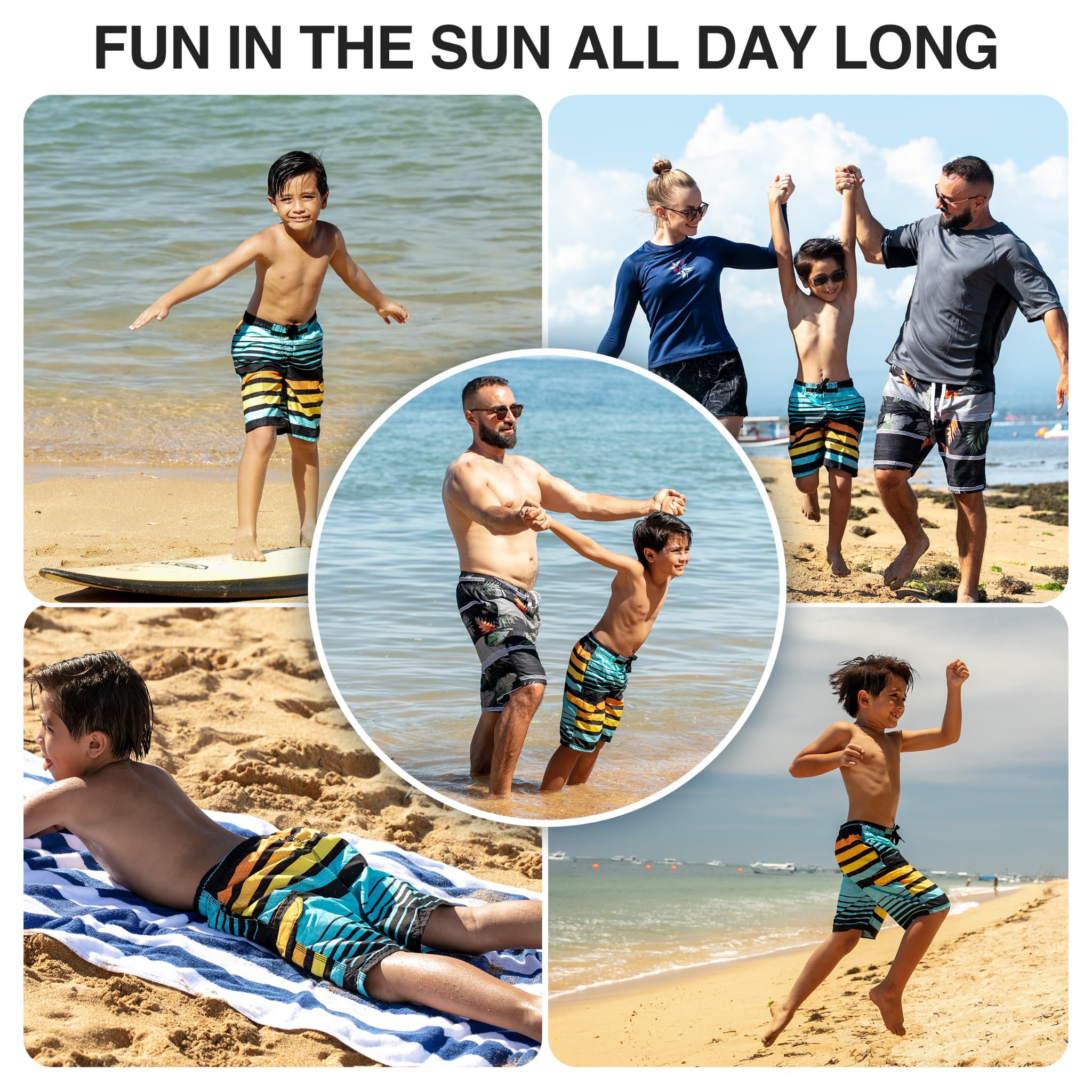 Kanu Surf Boys' Echo Stripe Swim Trunk