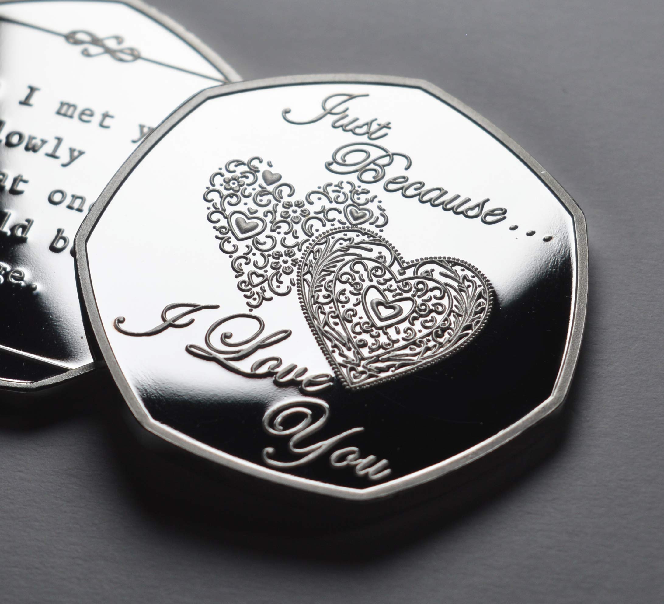 The Commemorative Coin Company 'Just Because I Love You' Silver Commemorative. Gift/Present Partner/Husband/Wife Boyfriend/Girlfriend Anniversary