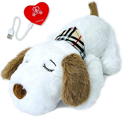 Pet Fit For Life Heartbeat - Juguete para perros para la ansiedad de cachorros, ayuda para dormir con simulador de latidos cardíacos recargable por