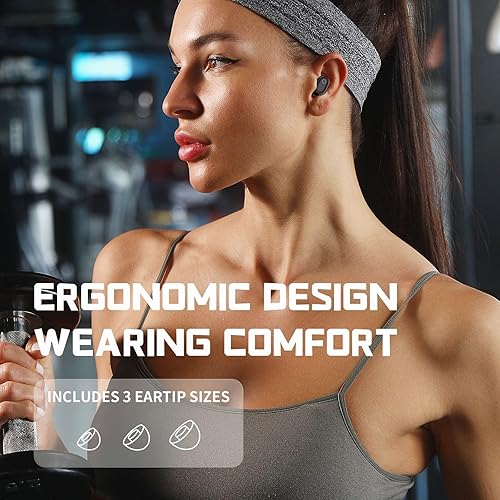 Miniatura 6 de viken Mini auriculares inalámbricos Bluetooth de 5.3 pulgadas, auriculares ligeros con micrófono integrado, IPX5 impermeable, sonido premium