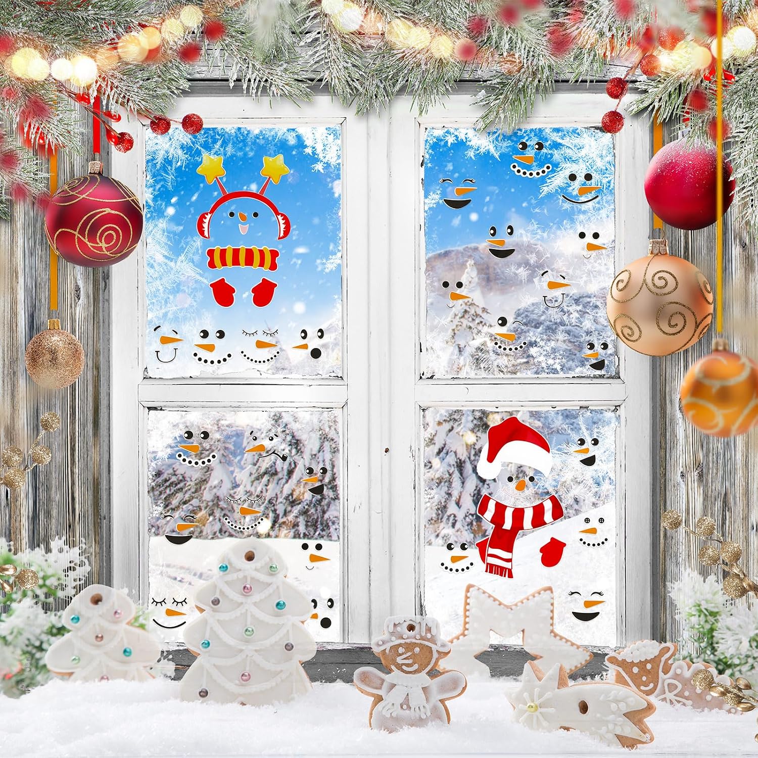 Outus Snowman Face Christmas Vinyl Stickers Decals for DIY Craft Party image 3