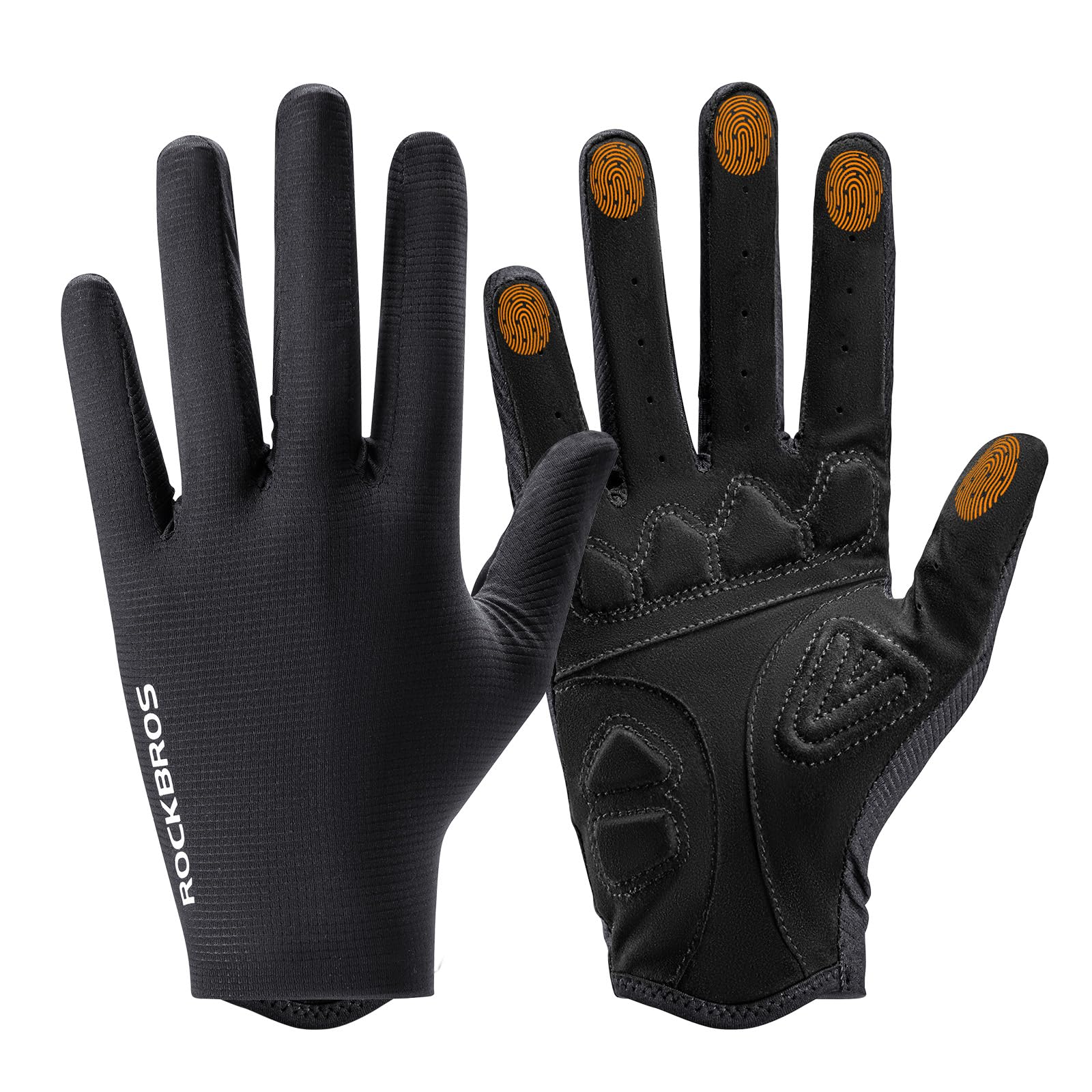 ROCKBROS Guantes Ciclismo Hombre Mujer, Guantes Deporte Dedo Completo Pantalla Táctil en Todos Los Dedos, Antideslizante y Transpirable para MTB Bicicleta Carretera Gravel Running