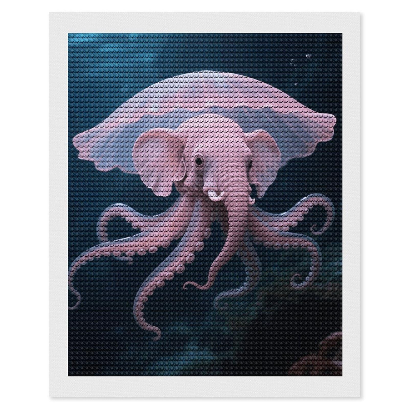 FodPand Dumbo Octopus 5D Diamond Painting Kits for Adults Beginners Full Drill Round Diamond Dots Pictures Gem Art Supplies for Home Wall Room Decoration DIY Craft Set Gift 16x20