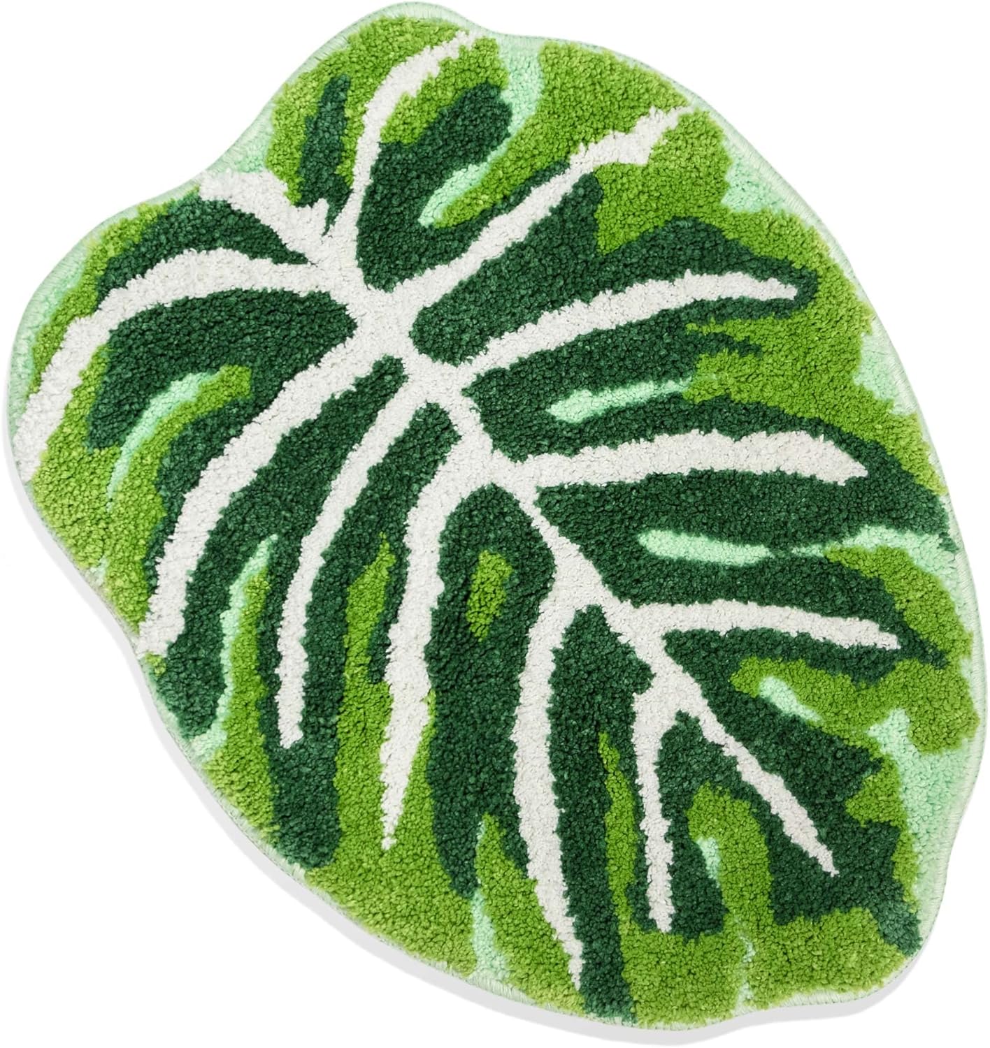 COLORPAPA Bath Mat for Bathroom Green Boho Bathroom Rugs Non Slip Cute Leaves Small