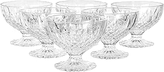 Red Co. Classic Footed Dessert Cups, Premium Crystal Clear Glass Ice Cream Bowls - Perfect for Parfait Fruit Salad or Pudding, Set of 6, 9 OZ - coolthings.us