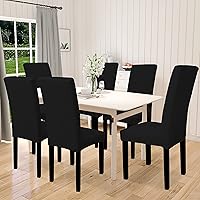 Vista 2 de Easy-Going Juego de 6 fundas 100% impermeables para sillas de comedor, diseño jacquard elástico, extraíble y lavable, protector de silla
