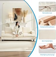 Vista 4 de Mjkone Juego de sofás de 3 piezas, sofás seccionales de 3 asientos y sofá biplaza con sillón, sofás de 82 pulgadas de ancho para sala de estar, sofá