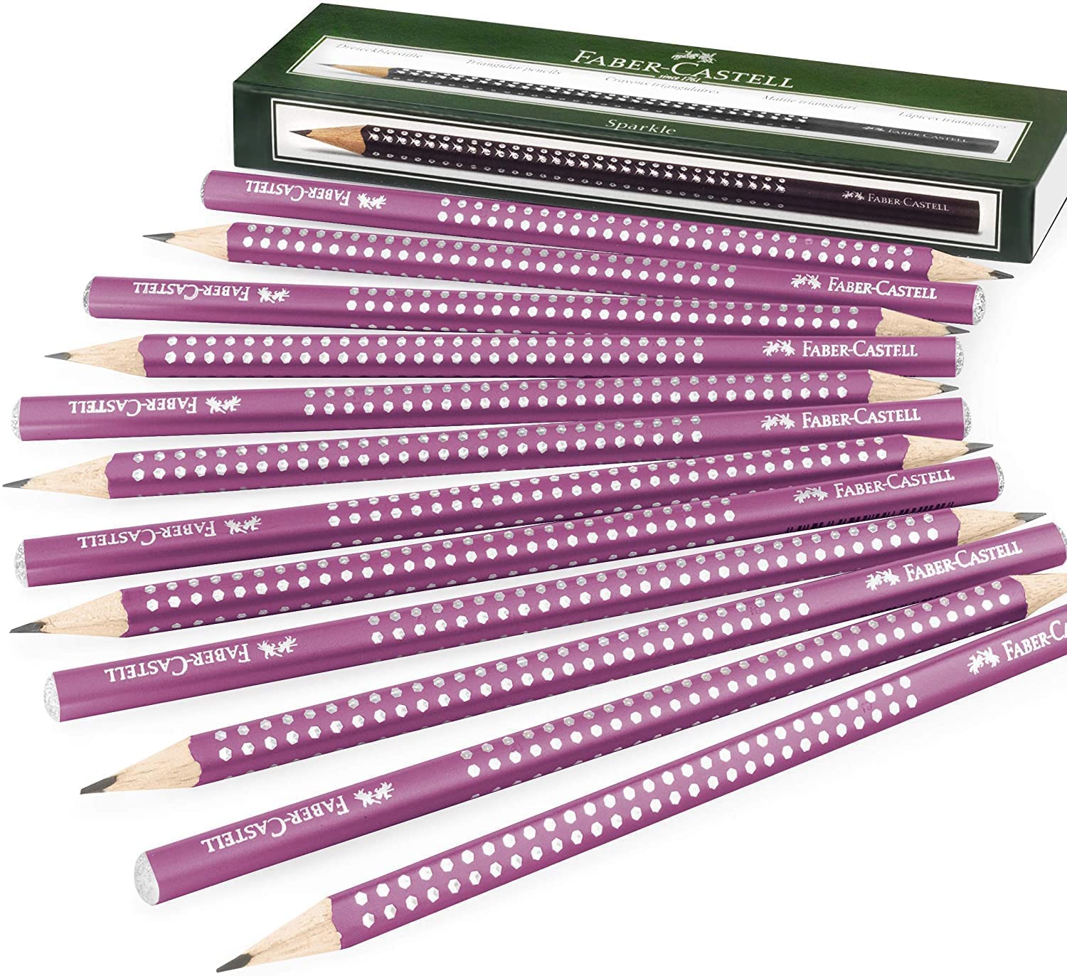 Faber-Castell Sparkle Pearl Graphite Pencil - Bordeaux Barrel - Pack of 12