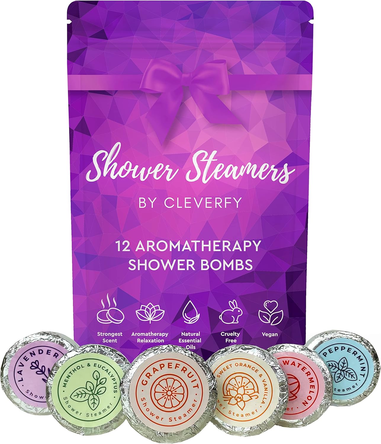 Cleverfy Aromatherapy Shower Steamers Pack of 12 Shower