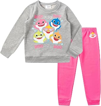 Nickelodeon Baby Shark Girls T-Shirt and Pants Set for Infants to Big Kids