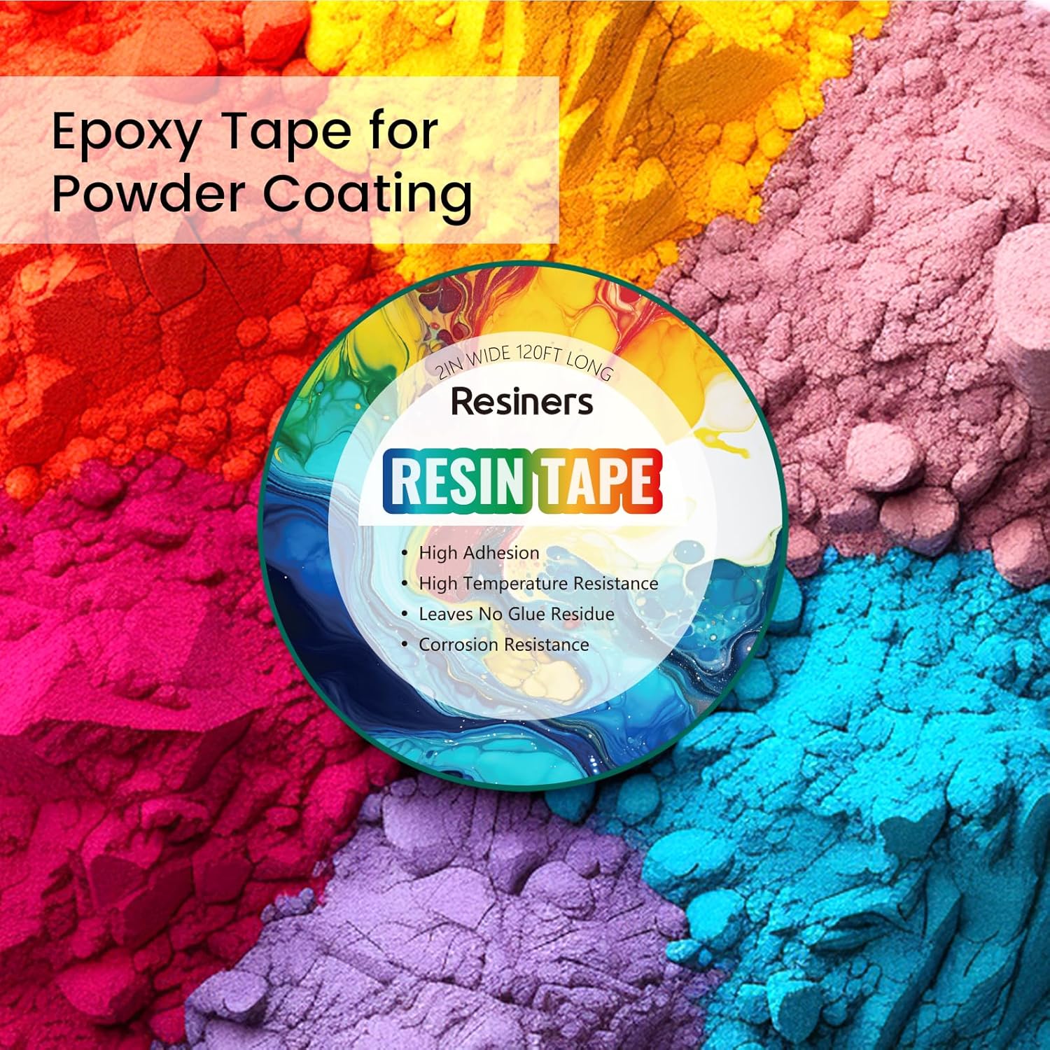 Resiners Resin Tape for Epoxy Resin Molding - 2IN W x 240FT L - Thermal Adhesive Tape, High Temperature Resistance, Easy Peel-Off, Release Resin Tape for River Tables, Remove Residue, Green